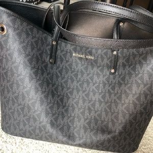 Large black Michael Kors drawstring tote